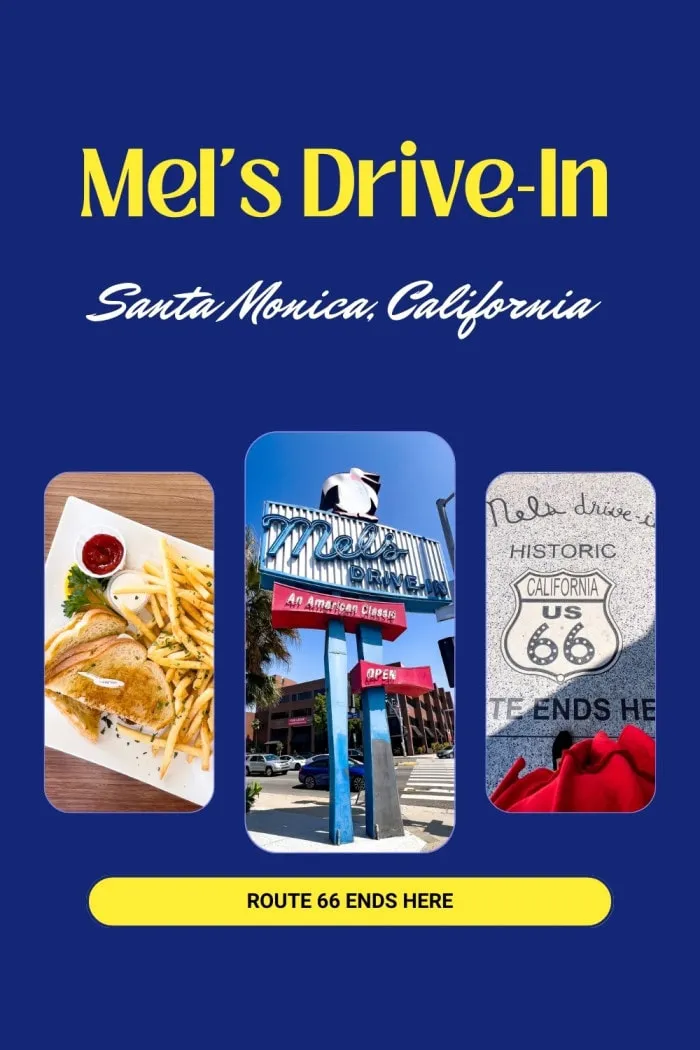 At the very end of Route 66, just steps from the Pacific Ocean, Mel’s Drive-In in Santa Monica is a retro roadside stop you can’t miss. Housed in the restored 1959 Penguin Coffee Shop, it’s full of neon, murals, and a classic diner menu. Don’t leave without trying The Penguin Milkshake—a chocolate-and-marshmallow tribute to the original spot. Celebrate your Mother Road journey with a burger, shake, and a photo by the “Route 66 Ends Here” sign. #Route66 #Route66RoadTrip #RoadsideEats