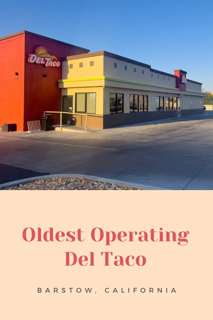 The oldest operating Del Taco sits in Barstow, California, and has been serving hungry travelers since 1964. Known as Del Taco #1, this location is still run by founder Ed Hackbarth and offers special menu items you won’t find at other Del Tacos across the country. Inside, you can even learn about the history of how Del Taco grew from its desert roots into a nationwide chain. A must-stop spot on Route 66! #Route66 #Route66RoadTrip #DelTaco