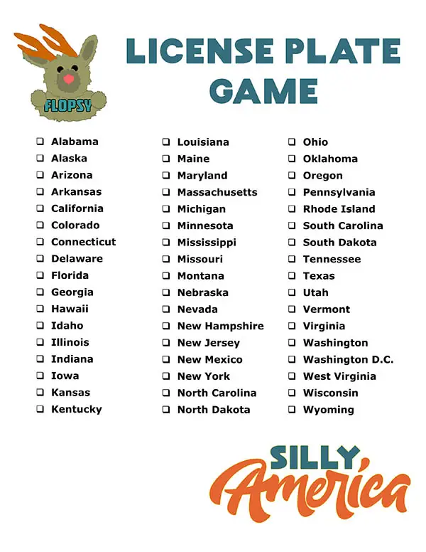 License Plate Game Pdf