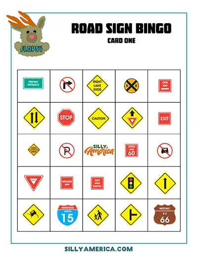 Download Road Sign Bingo - Card 1