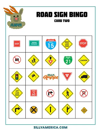 Download Road Sign Bingo - Card 2